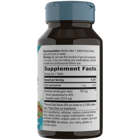 Nature's Way Boswellia 307 MG Supplement Facts Label