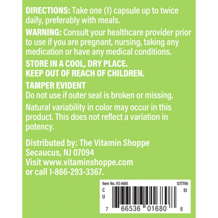 Directions for The Vitamin Shoppe Olive Leaf Extract Capsules 500 MG