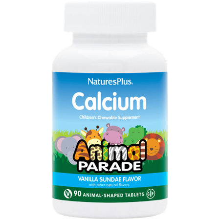 Animal Parade Calcium for Kids Vanilla Sundae tablets bottle front
