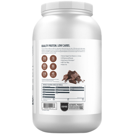 Low Carb 100 Whey Protein Isolate Dutch Chocolate label view 4