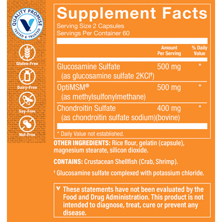 Glucosamine Chondroitin MSM Joint Support label
