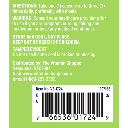 Directions for The Vitamin Shoppe Milk Thistle Extract Capsules 175 MG