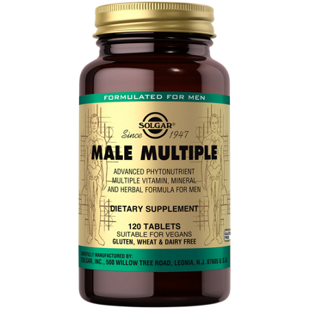 Solgar Male Multiple Multivitamin Mineral and Herbal Formula tablets front