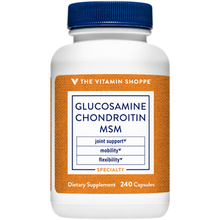 The Vitamin Shoppe Glucosamine Chondroitin MSM capsules front