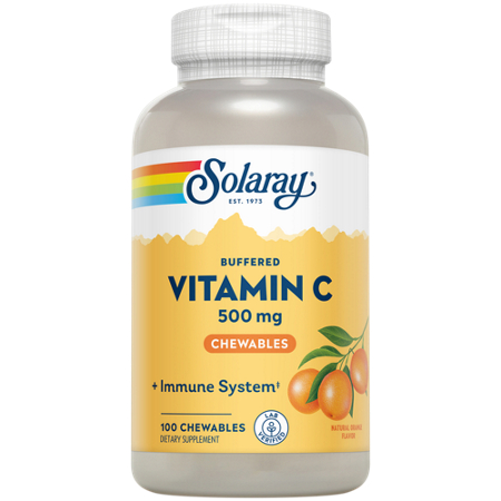 Solaray Chewable Vitamin C 500 MG wafers bottle front