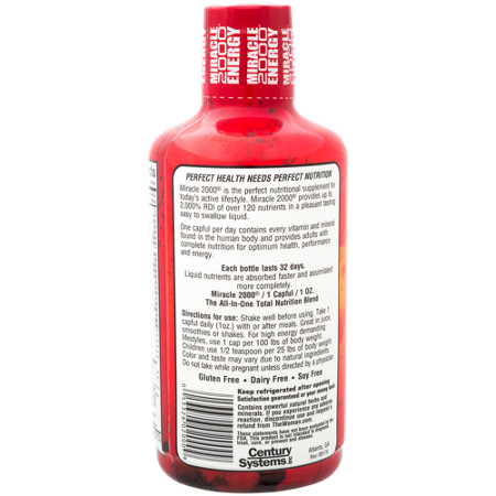 Century Systems MIRACLE 2000 Energy Nutrition bottle view 4