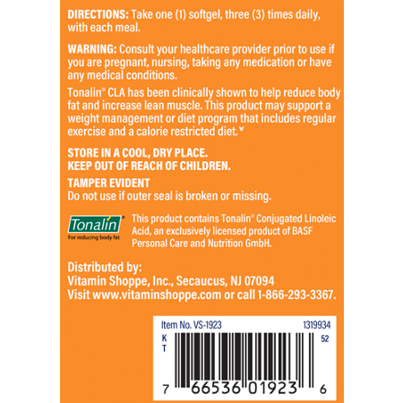 Directions for Tonalin CLA 1000 MG softgels