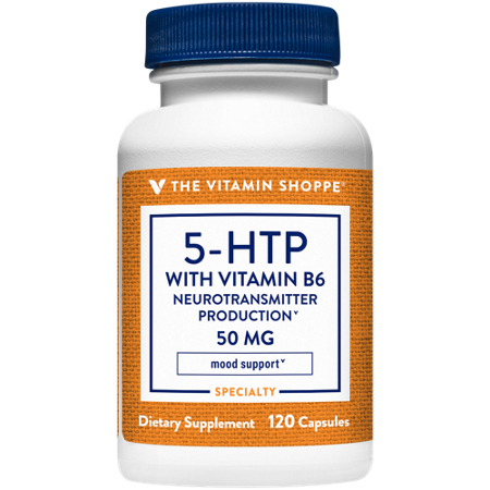 The Vitamin Shoppe 5-HTP with Vitamin B6 capsules 50 MG bottle front