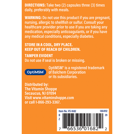 Directions for The Vitamin Shoppe Glucosamine Chondroitin MSM