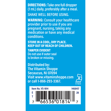 The Vitamin Shoppe B12 Folic Acid Raspberry Liquid Directions
