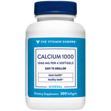The Vitamin Shoppe Calcium 1000 Softgels 1000 MG bottle front