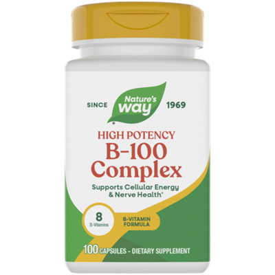 Vitamin B-100 Complex - Energy & Nerve Support (100 Capsules)