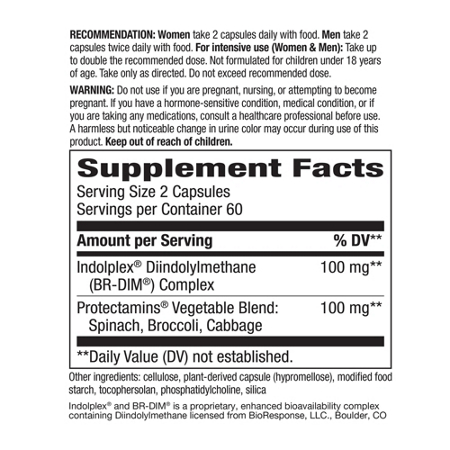 Natures Way DIM-plus Estrogen Metabolism Formula label