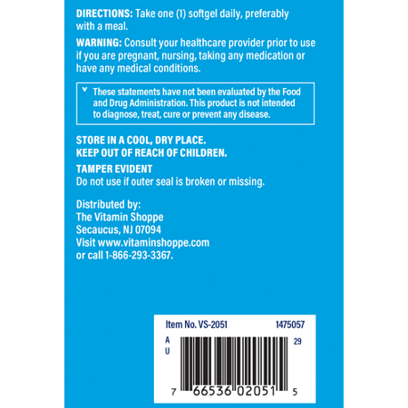 Directions for The Vitamin Shoppe Vitamin B-Complex 100 Softgels