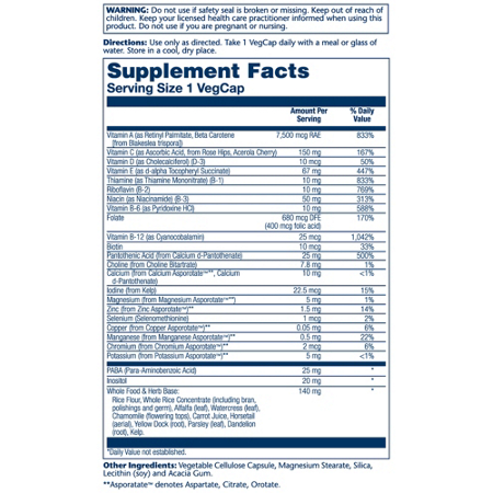 Solaray High Energy Multivitamin Label - Iron Free