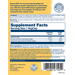 Supplement Facts label for Solaray Zinc Copper Supplement