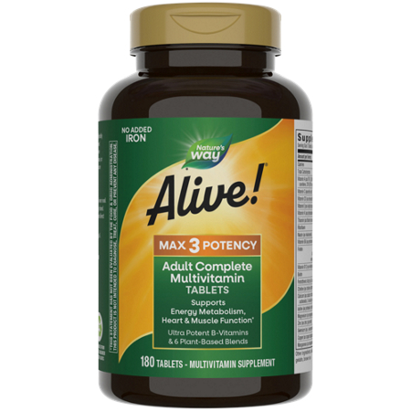 Natures Way Alive Whole Food Energizer Multivitamin Tablets front