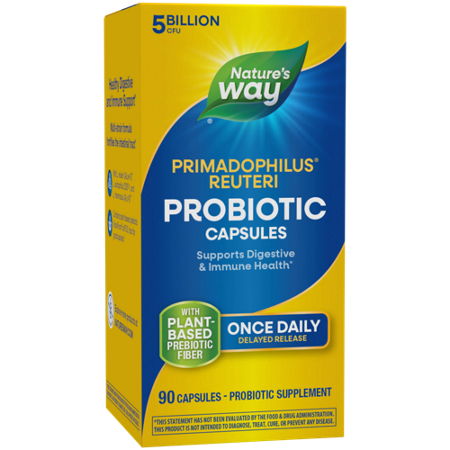 Natures Way Primadophilus Reuteri Probiotic Capsules box front