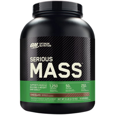 SERIOUS MASS – High-Protein Weight Gain Powder – Chocolate – 6 lbs./8 Servings