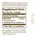 Supplement Facts label for Solgar CoQ10 softgels 60 MG