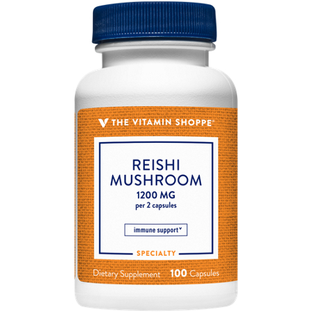 The Vitamin Shoppe Reishi Mushroom capsules 1200 MG bottle front