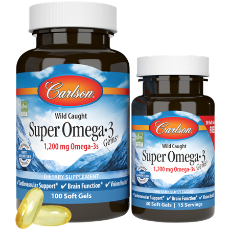 Carlson Laboratories Super Omega 3 Gems softgels bottle front