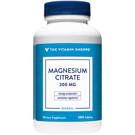 The Vitamin Shoppe Magnesium Citrate tablets 200 MG bottle front