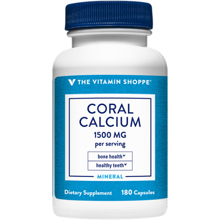 The Vitamin Shoppe Coral Calcium capsules 1500 MG bottle front