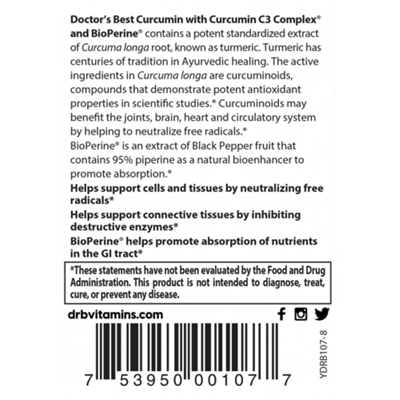 High Absorption Curcumin from Turmeric Root with BioPerine - 500 MG (120 Capsules)
