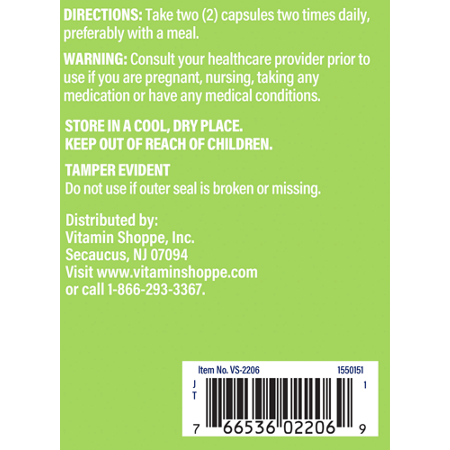 Directions for The Vitamin Shoppe Red Yeast Rice 1200 MG