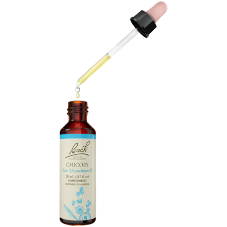 Bach Chicory for Unconditional Love Flower Essence dropper view 2