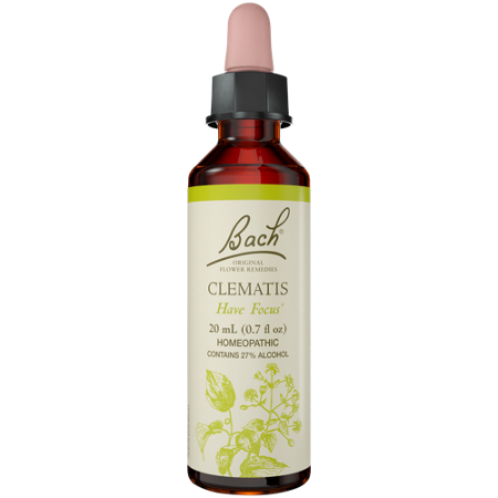 Bach Clematis Focus Concentration homeopathic dropper front