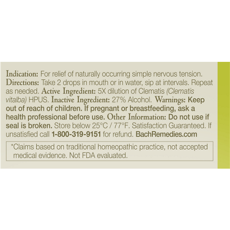 Directions for Bach Clematis for Focus and Concentration