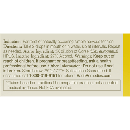 Directions for Bach Gorse for Hope Dropper