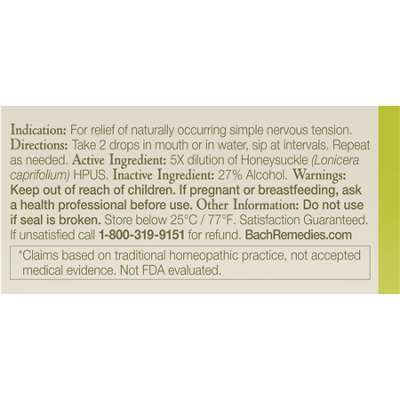 Bach Honeysuckle Essence Directions