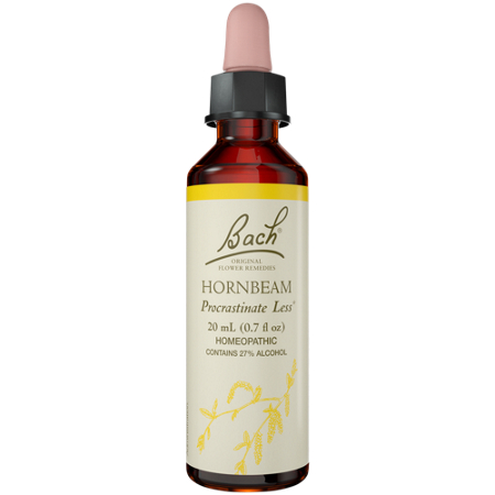 Bach Hornbeam for Procrastination dropper 20 mL front