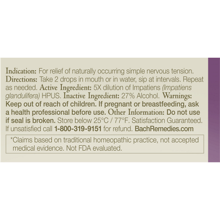 Bach Impatiens for Patience Homeopathic Essence 20mL