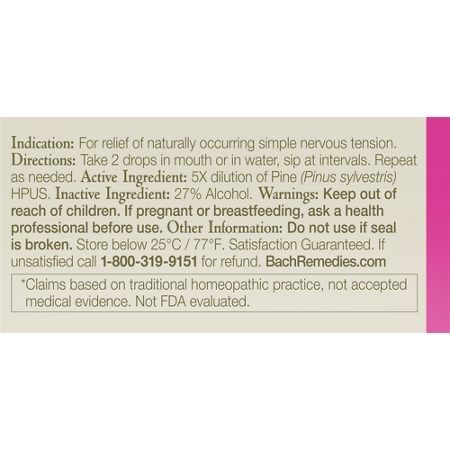 Directions for Bach Pine for Self Respect Dropper