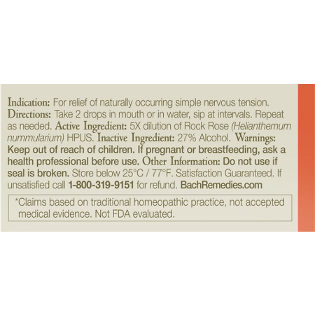 Directions for Bach Rock Rose for Courage Dropper