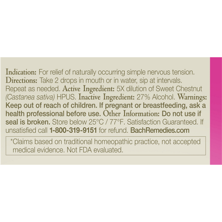 Directions for Bach Sweet Chestnut for Optimism Dropper