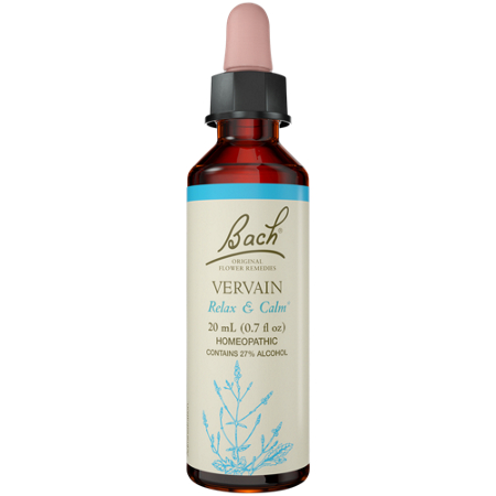 Bach Vervain for Relaxation and Calm dropper front