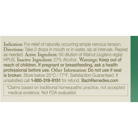 Bach Walnut Homeopathic Flower Essence Directions