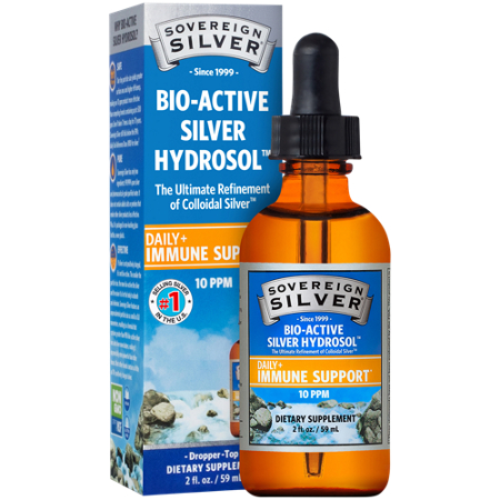 Sovereign Silver Bio-Active Silver Hydrosol bottle and box front