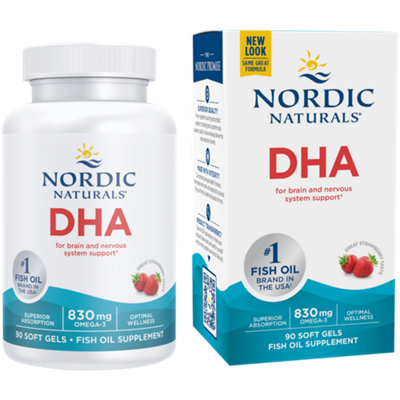 DHA – Healthy Brain & Nervous System Support – 830 MG Omega-3s – Strawberry (90 Softgels)