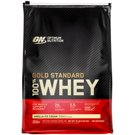 Optimum Nutrition Gold Standard 100 Percent Whey protein powder bag front