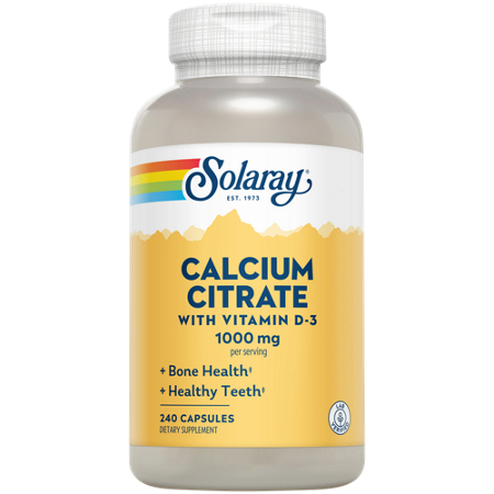 Solaray Calcium Citrate with Vitamin D capsules 1000 MG bottle front