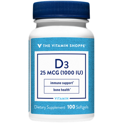 Vitamin D3 - Immune Support & Bone Health - 1,000 IU (100 Softgels)
