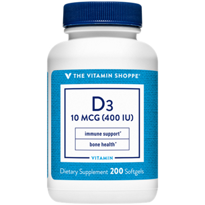 Vitamin D3 - Bone Health & Immune Support - 400 IU (200 Softgels)