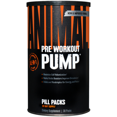 Animal Pre Workout Pump pill packs container front
