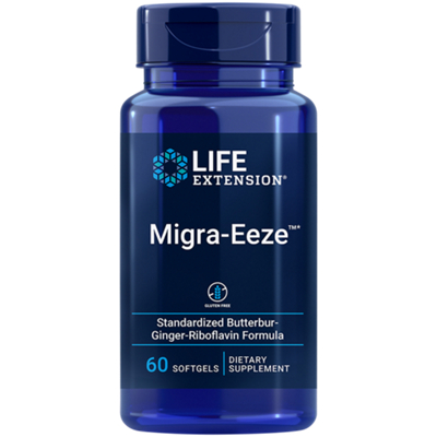 Migra-Eeze – Standardized Butterbur, Ginger, & Riboflavin Formula (60 Softgels)
